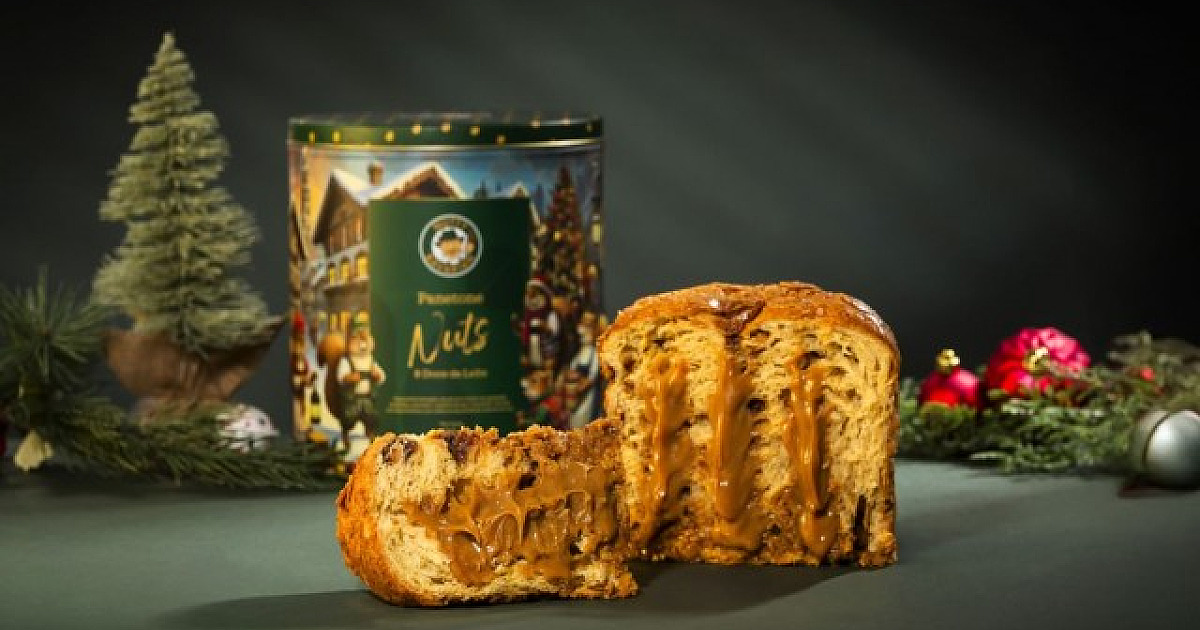 Nutty Bavarian lança panetone com castanhas glaceadas e recheio de doce de leite