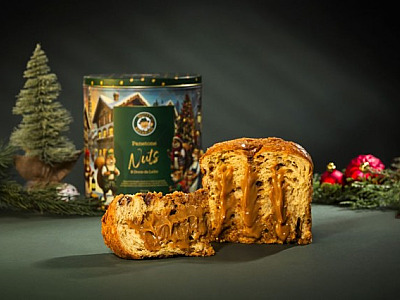 Nutty Bavarian lança panetone com castanhas glaceadas e recheio de doce de leite