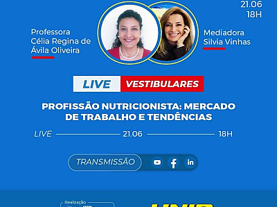 ​UNIP e Objetivo promovem live sobre a carreira de Nutrição