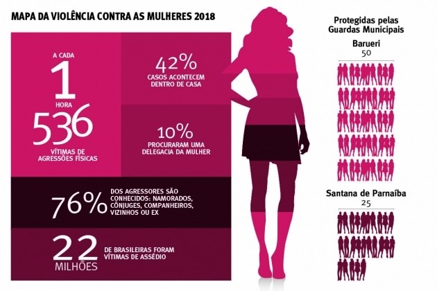 Por violência doméstica, 75 mulheres estão sob proteção das Guardas