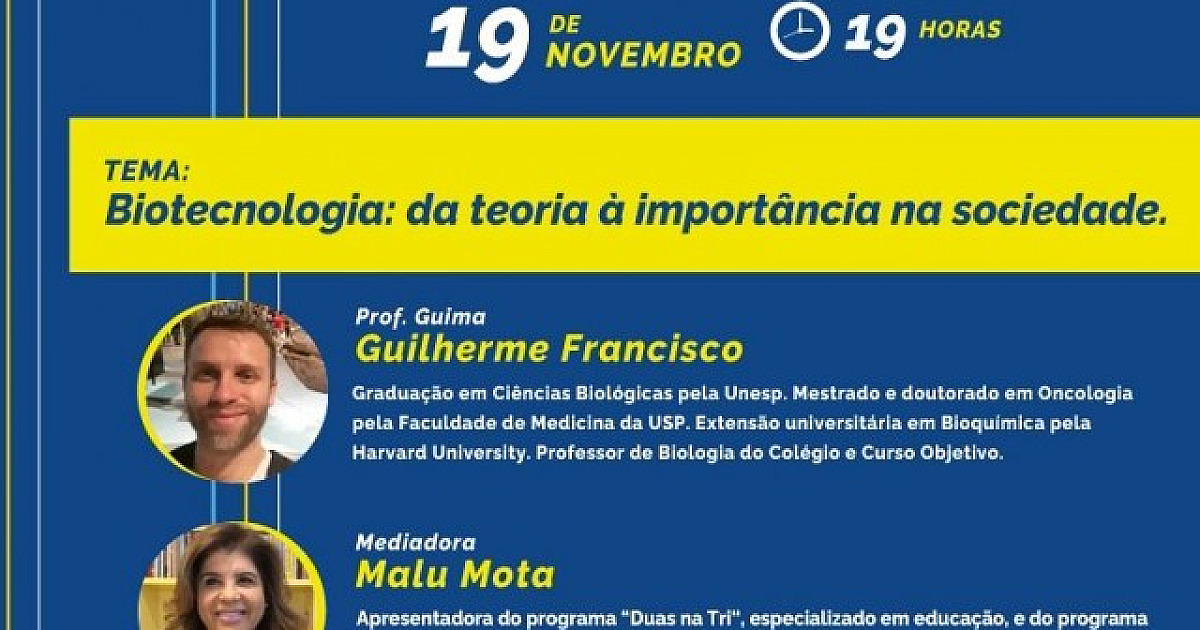 Objetivo realiza debate online sobre Biotecnologia