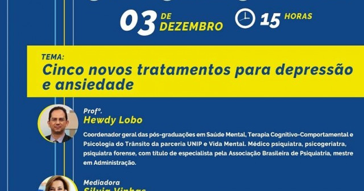 UNIP realiza live sobre tratamento para depressão e ansiedade