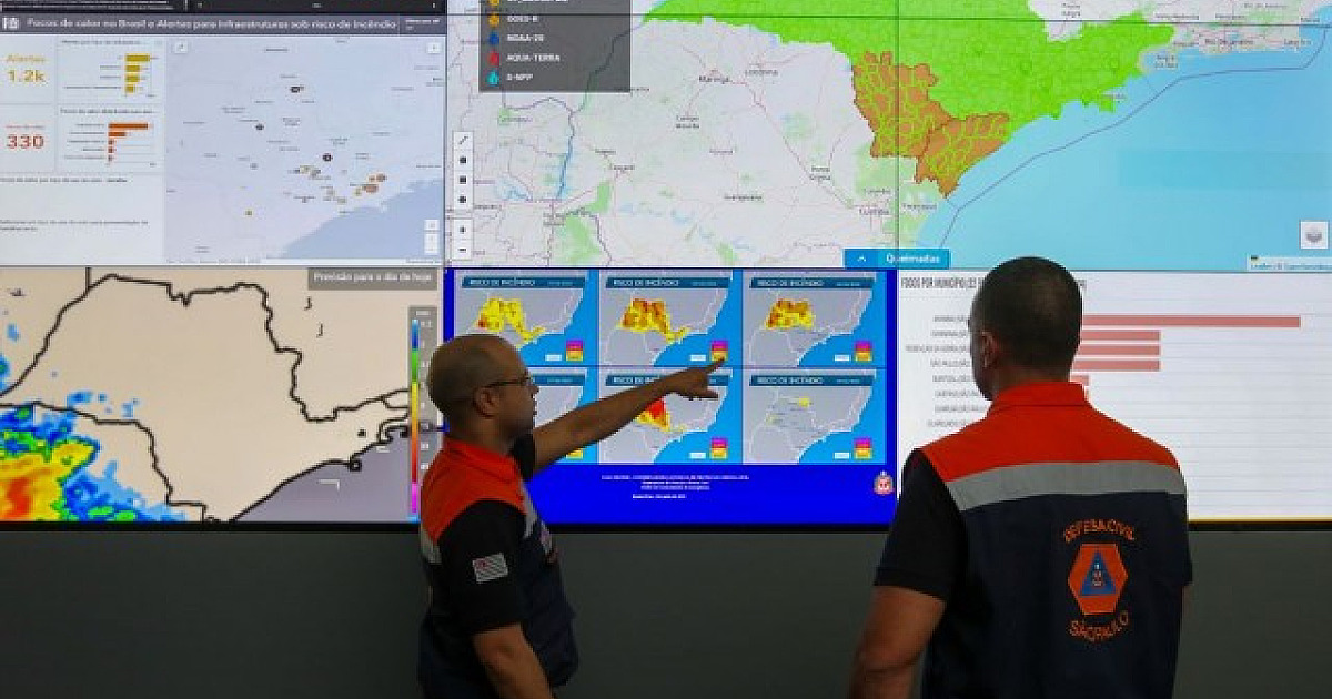 Defesa Civil de SP mantém gabinete de crise por calor extremo e risco elevado de incêndios