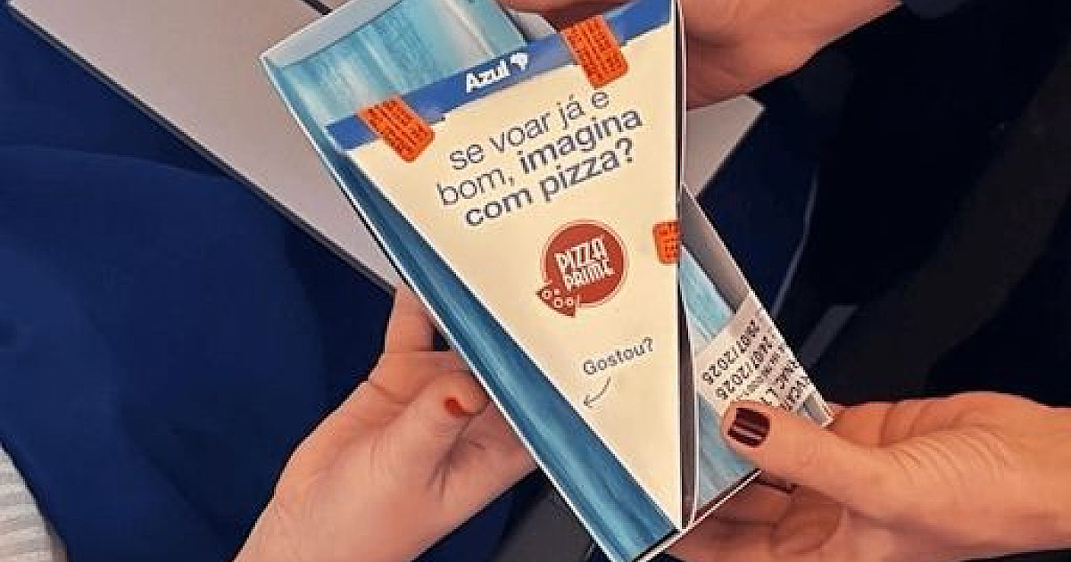 Azul e Pizza Prime ampliam parceria e servem pizzas em voos internacionais para Europa