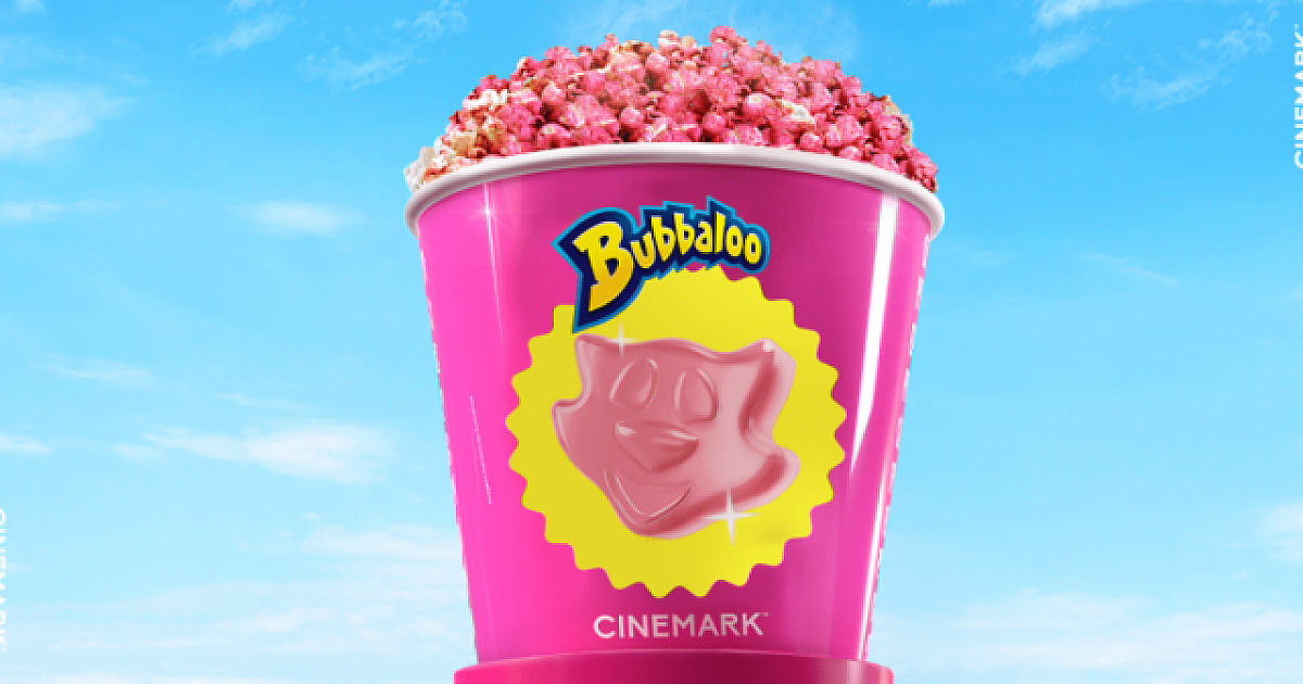 Cinemark e Bubbaloo lançam combo com pipoca rosa