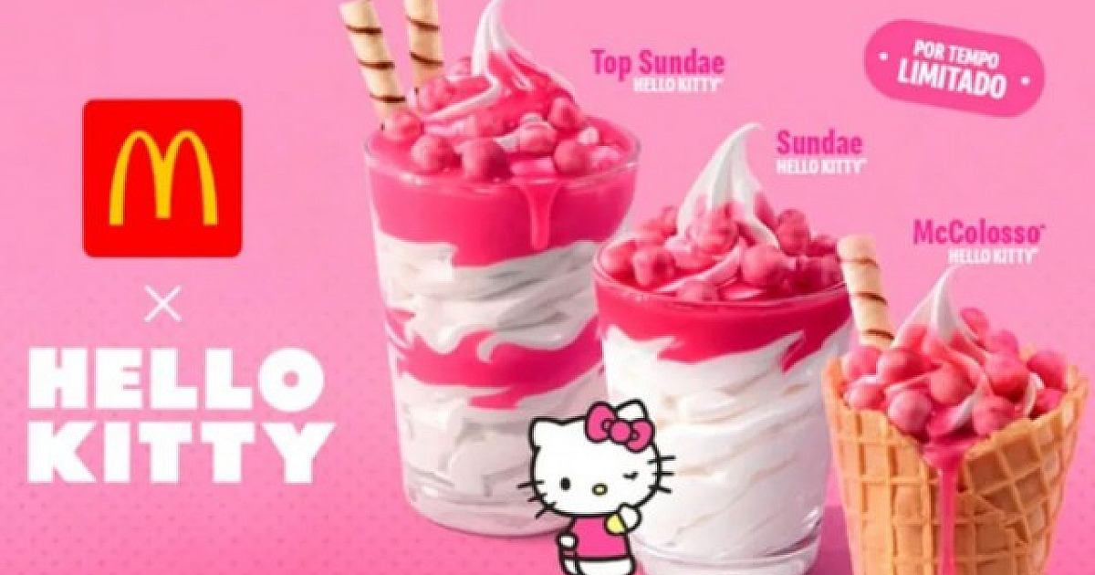 McDonald's lança sobremesas e pelúcias da Hello Kity