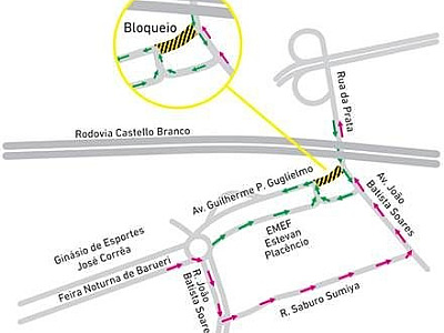 CCR ViaOeste fará bloqueio do acesso da Rua da Prata à Av. Guilherme Perereca em Barueri