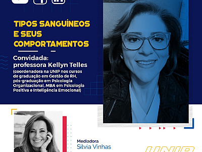 UNIP promove live sobre os tipos sanguíneos e seus comportamentos