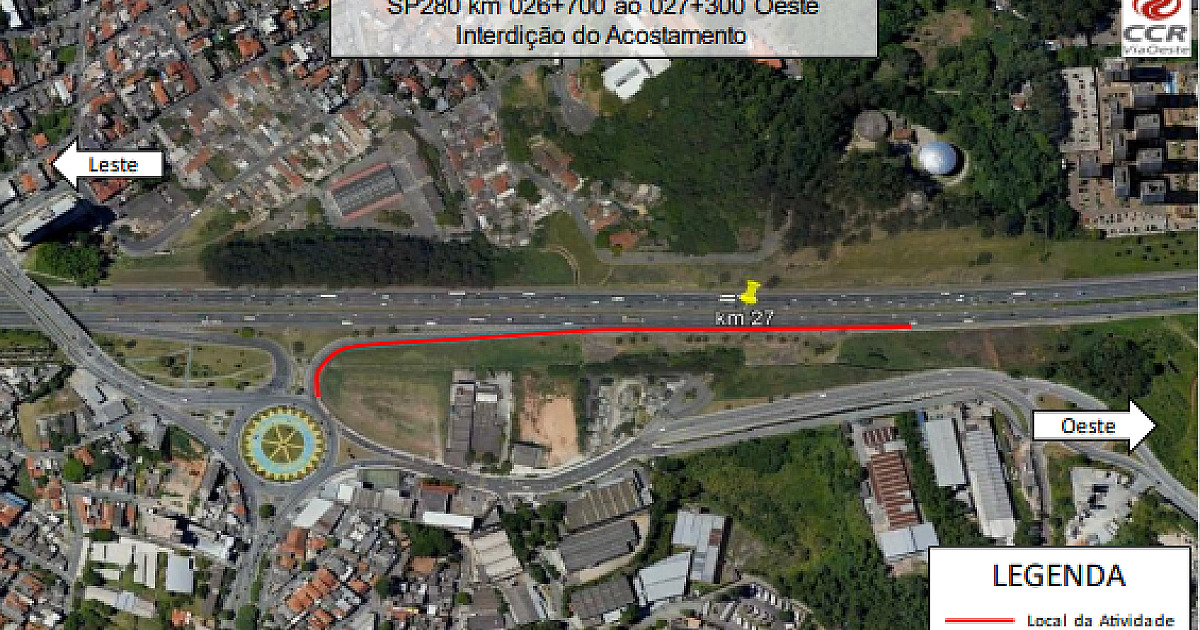 Novo trecho de acostamento na rodovia Castello Branco será interditado a partir de quarta-feira (12)