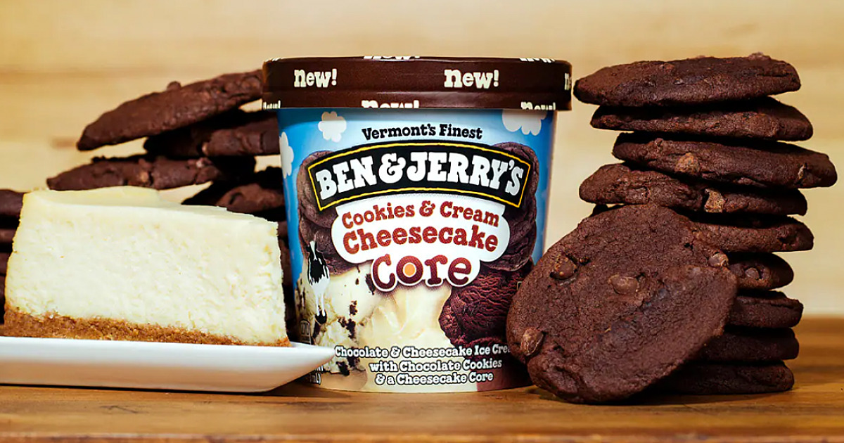 Ben & Jerry’s lança sabor Cookies and Cream Cheesecake Core