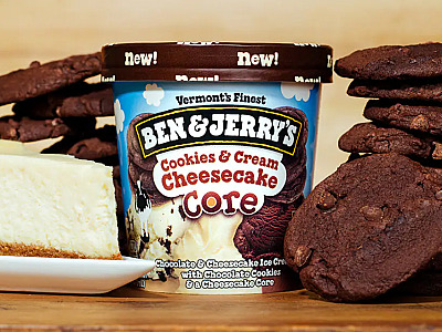 Ben & Jerry’s lança sabor Cookies and Cream Cheesecake Core