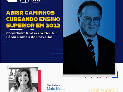 Vice-reitor da UNIP participa da live “Abrir caminhos cursando o Ensino Superior em 2022”