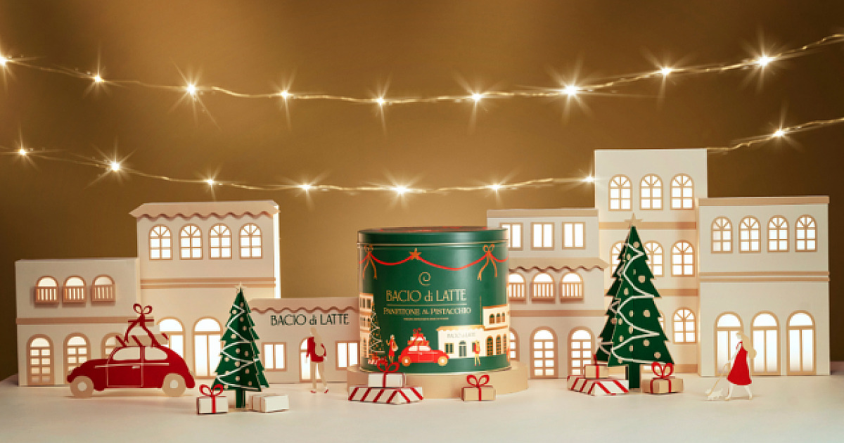 Bacio di Latte lança campanha de Natal com Panettone al Pistacchio e kits presenteáveis
