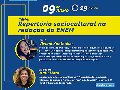 UNIP e Objetivo realizam live com dicas sobre a redação do Enem