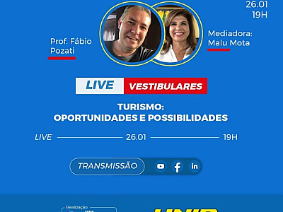 UNIP e Objetivo promovem live sobre a carreira de Turismo