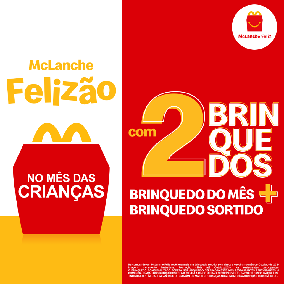 No mês das crianças, McLanche Feliz terá brinde em dobro