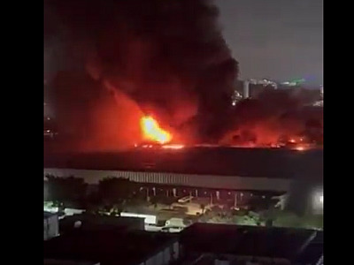 Incêndio atinge centro de distribuição na Avenida Tamboré