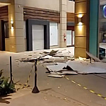 Ventos fortes danificam parte do forro do Alpha Square Mall