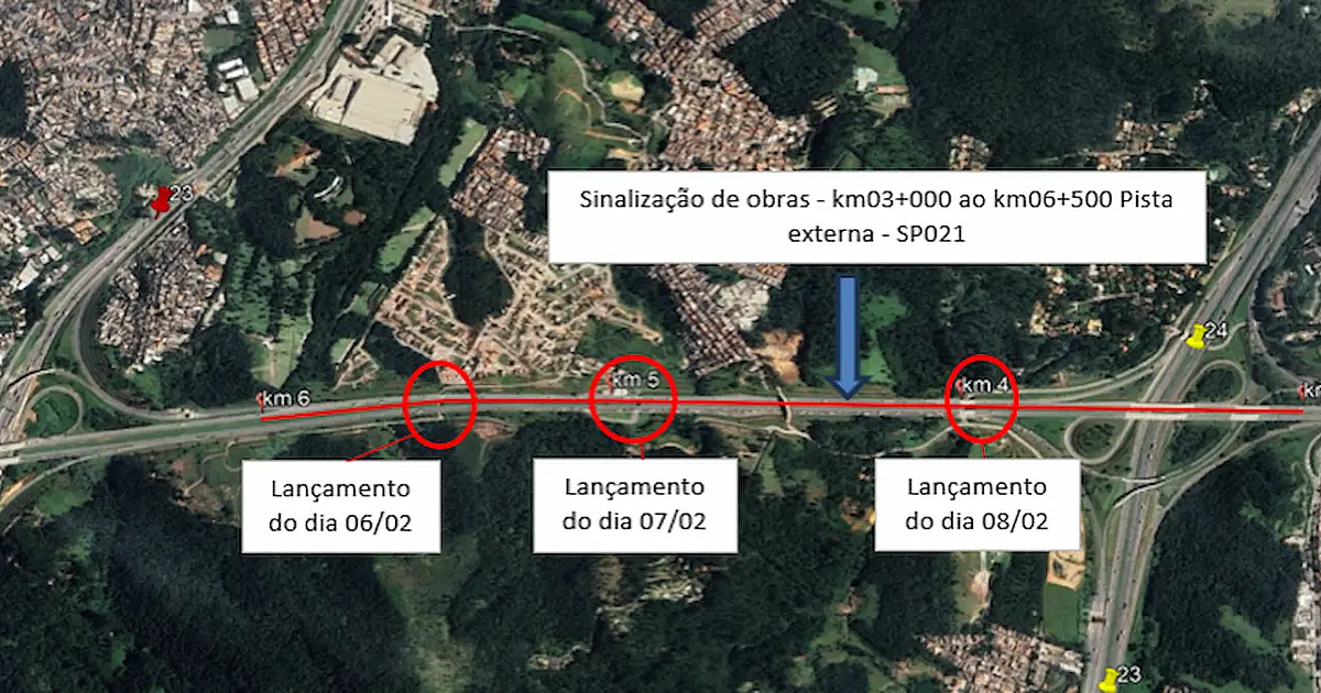 Obras no Rodoanel Oeste terão interdições noturnas para lançamento de vigas