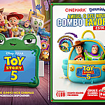 Cinemark abre pré-venda de combos colecionáveis de ‘Toy Story 5’ em parceria com Danoninho